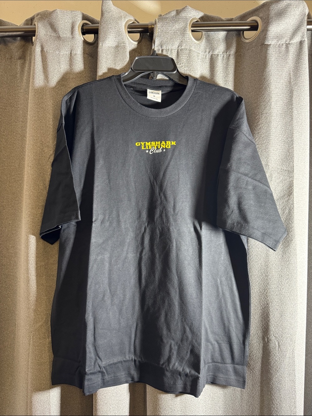 Gymshark Black T-Shirt with Yellow Chest Logo